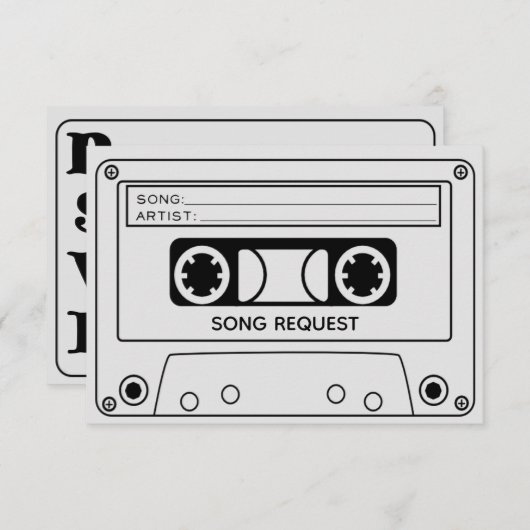 Song Request RSVP Card Einladung (Vorne/Hinten)