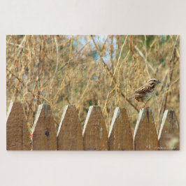 Song Sparrow auf Zaun Puzzle