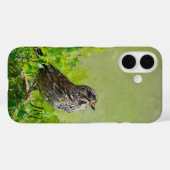 Song Sparrow Bird Painting Individuelle Name Case-Mate iPhone Hülle (Rückseite (Horizontal))