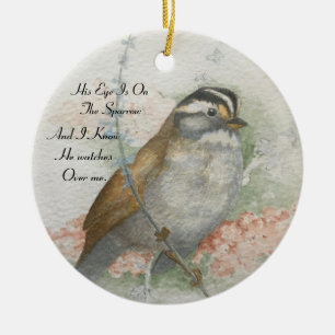 Song Sparrow er sieht mir Bibelangebot zu Keramik Ornament