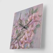 Song Sparrow Quadratische Wanduhr (Winkel)
