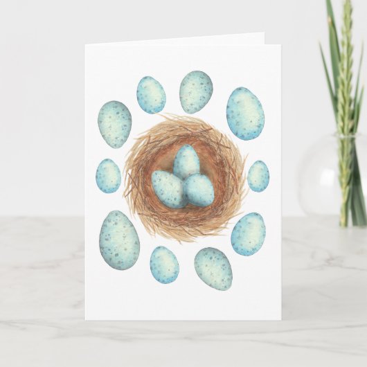 Song Thrush Eggs Grußkarte Karte (Vorderseite)