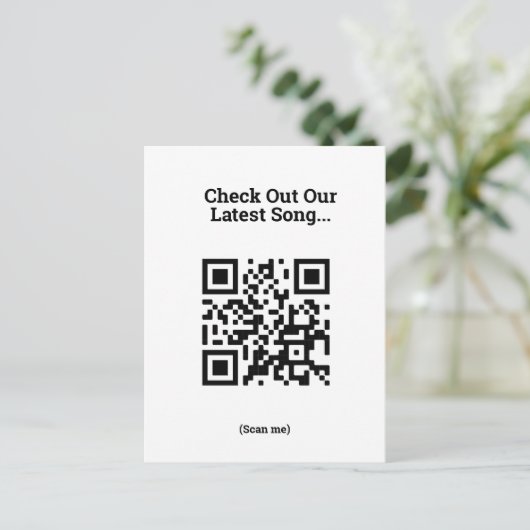 Song-Werbeaktion - QR Code Design Postkarte (Stehend Vorderseite)