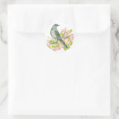 Songbird Apple Blossom Wasserfarben Blume Runder Aufkleber (Tasche)