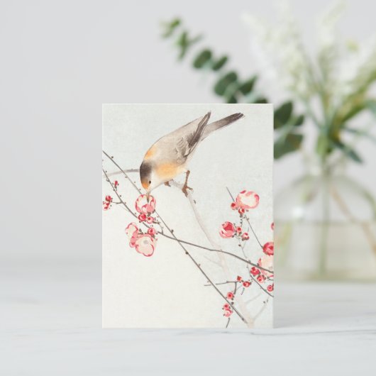 Songbird auf blühenden Zweigen - Ohara Koson - ver Postkarte (Stehend Vorderseite)