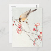 Songbird auf blühenden Zweigen - Ohara Koson - ver Postkarte (Vorne/Hinten)