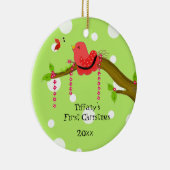 Songbird Baby's First Christmas Keramikornament (Rechts)