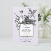 Songbird Bereavement Dankeschön Karte (Stehend Vorderseite)