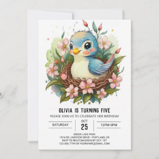 Songbird Children Bird Geburtstag Einladung