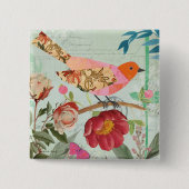 Songbird im Collage-Stil Button (Vorderseite)