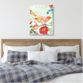 Songbird im Collage-Stil Leinwanddruck (Insitu (Schlafzimmer))