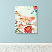 Songbird im Collage-Stil Leinwanddruck (Insitu (Holzboden))