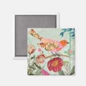 Songbird im Collage-Stil Magnet (Vorderseite/Rückseite)