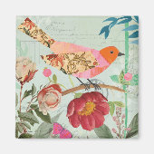 Songbird im Collage-Stil Magnet (Vorne)