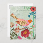 Songbird im Collage-Stil Postkarte (Vorne/Hinten)