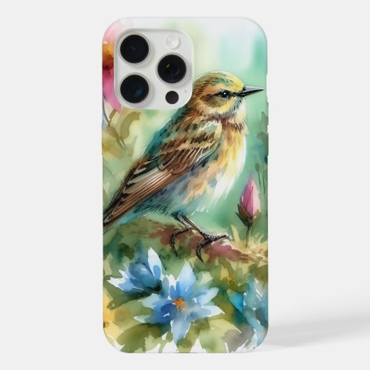 Songbird Melody Graceful Bird & Floral Elegance iPhone Hülle (Rückseite)