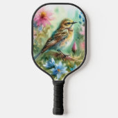 Songbird Melody Graceful Bird & Floral Elegance Pickleball Schläger (Rückseite)
