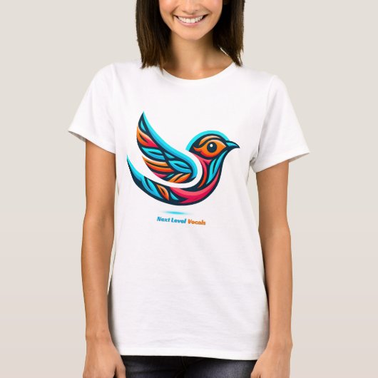 Songbird Nightingale mit Text Next Level Vocals T-Shirt (Vorderseite)