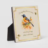 Songbird Oriole Plaque Ecclesiastes 3 Fotoplatte (Vorderseite)