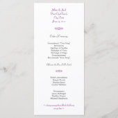 Songbird Shabby Chic HOCHZEITSPROGRAMM Programm (Rückseite)