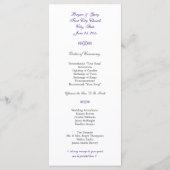 Songbird Shabby Chic WEDING Program Programm (Rückseite)