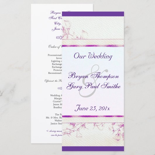 Songbird Shabby Chic WEDING Program Programm (Vorne/Hinten)
