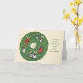 Songbird Wreath Weihnachtskarte Karte (Gelbe Blume)