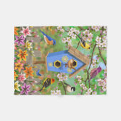 Songbirds Lily Garden Birdhouse Fleecedecke (Vorderseite (Horizontal))