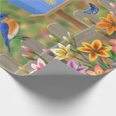 Songbirds Lily Garden Birdhouse Geschenkpapier (Ecke)