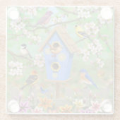 Songbirds Lily Garden Birdhouse Glasuntersetzer (Rückseite)
