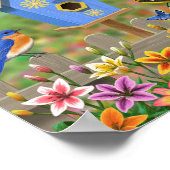 Songbirds Lily Garden Birdhouse Poster (Ecke)