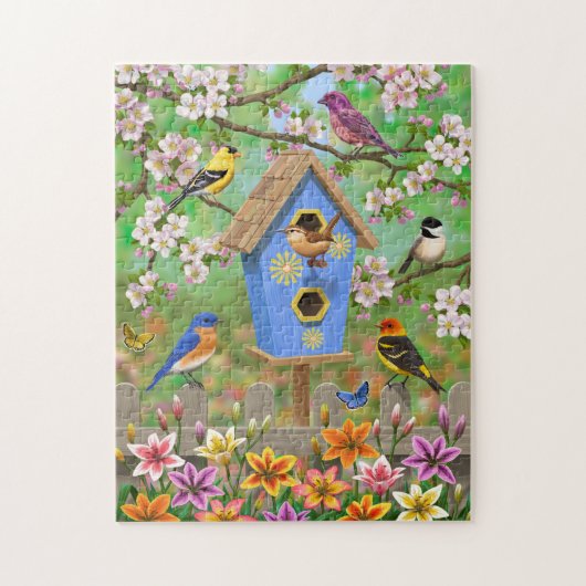 Songbirds Lily Garden Birdhouse Puzzle (Vertikal)