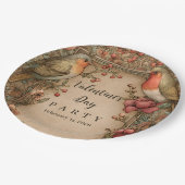 Songbirds & Roses Valentine Party Pappteller (Schrägansicht)