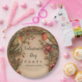 Songbirds & Roses Valentins-Party Pappteller (Party)