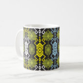Songket Tenun Geometric Nahtloses Muster mit Creme Kaffeetasse (Vorderseite Links)