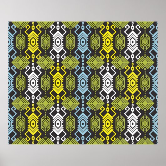 Songket Tenun Geometric Nahtloses Muster mit Creme Poster (Vorne)