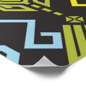 Songket Tenun Geometric Nahtloses Muster mit Creme Poster (Ecke)