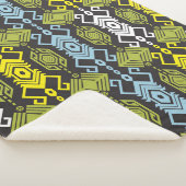 Songket Tenun Geometric Nahtloses Muster mit Creme Sherpadecke (3/4)