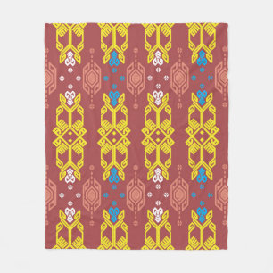 Songket Tenun Geometrik Nahtloses Muster mit Creme Fleecedecke