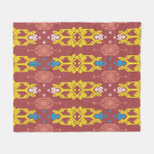 Songket Tenun Geometrik Nahtloses Muster mit Creme Fleecedecke (Vorderseite (Horizontal))