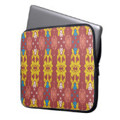 Songket Tenun Geometrik Nahtloses Muster mit Creme Laptopschutzhülle (Vorderseite Links)