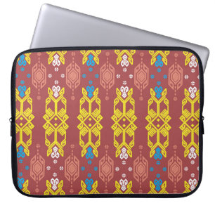 Songket Tenun Geometrik Nahtloses Muster mit Creme Laptopschutzhülle