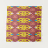 Songket Tenun Geometrik Nahtloses Muster mit Creme Wandteppich (Vorderseite (Horizontal))