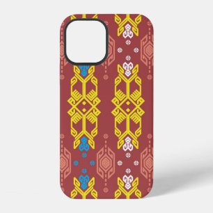 Songket Tenun Geometrisches nahtloses Muster mit C iPhone 12 Hülle