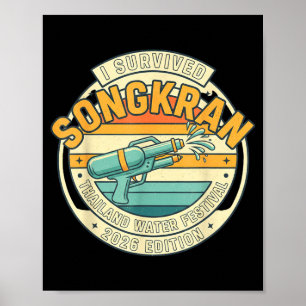 Songkran 2026 Überlebender Lustiges Thai Neujahr  Poster