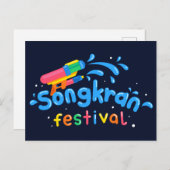 Songkran Watergun Postkarte (Vorne/Hinten)