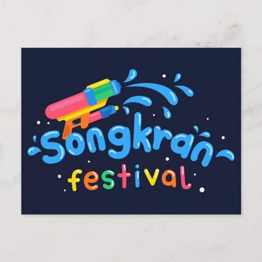 Songkran Watergun Postkarte (Vorderseite)