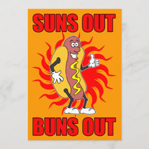 Songs aus Buns heraus Hot Dog Einladung