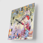 Songs von Alice: Ein Mad Tee Party Quadratische Wanduhr (Winkel)