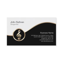 Songwriter Business Card Gold Treble Clef Symbol